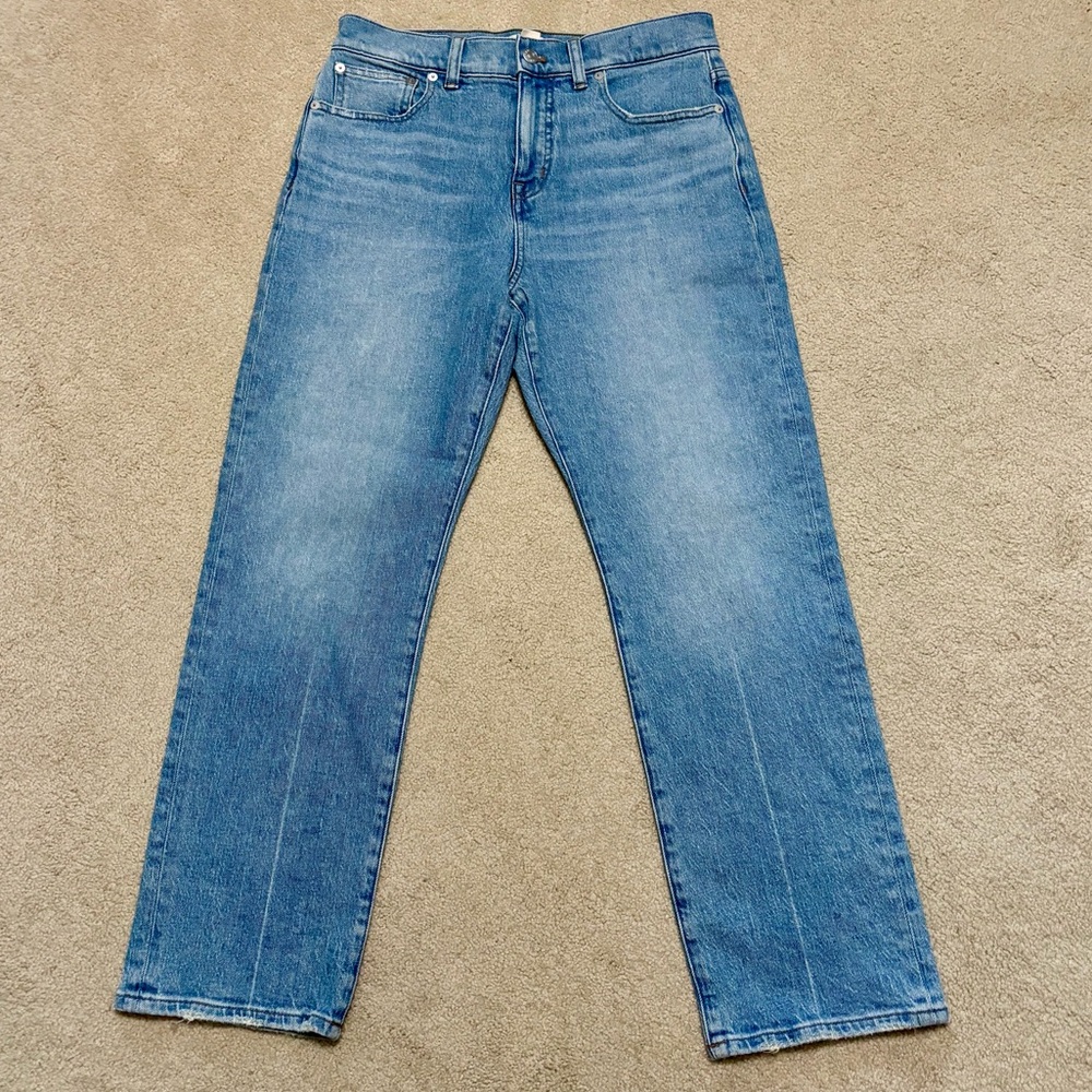 Madewell The Petite '90s Straight Jean, Rondell Wash, Crease Edition, 28P